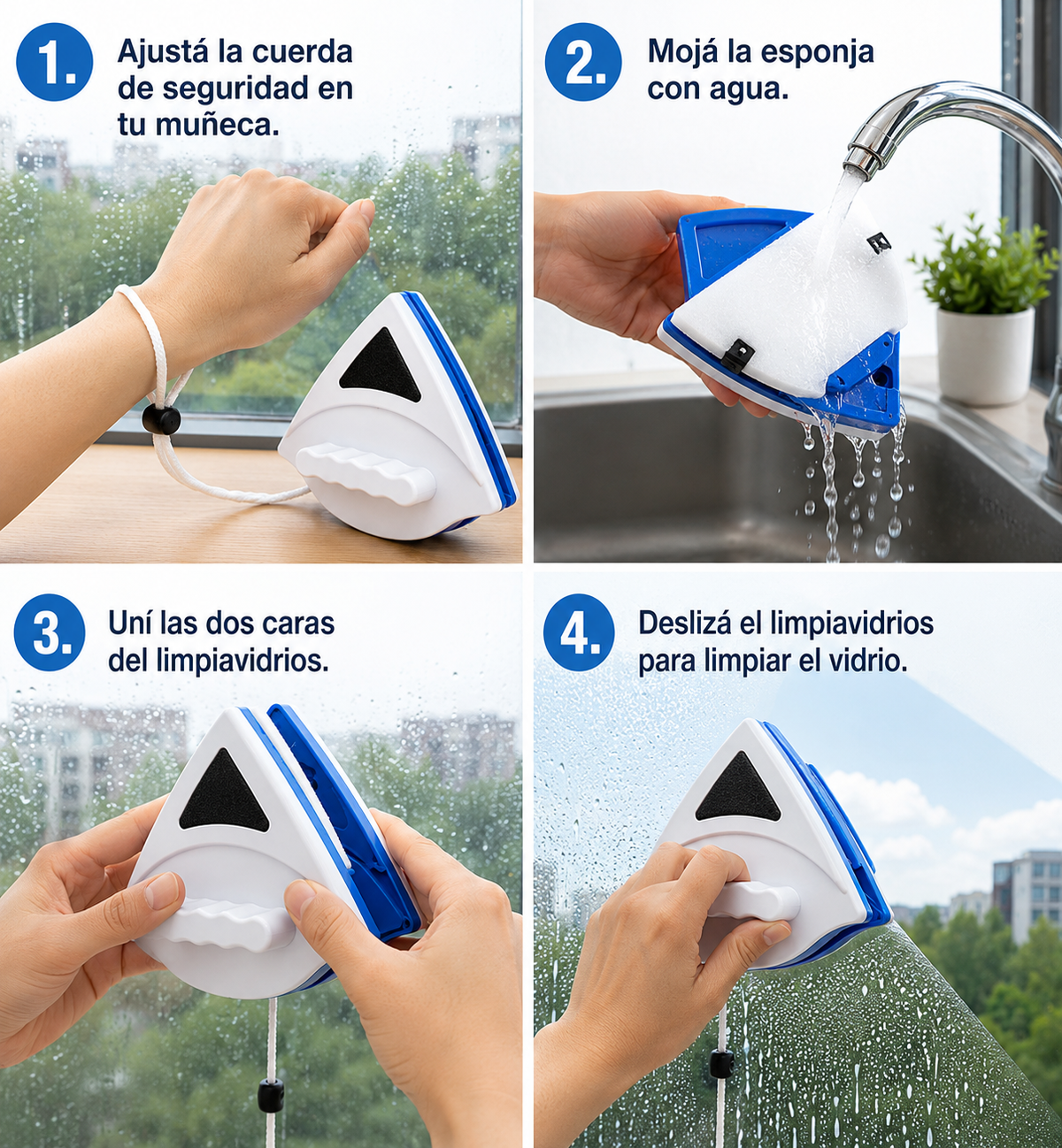 Limpiavidrios Magnético 2 en 1™ – Limpia Ambos Lados a la Vez