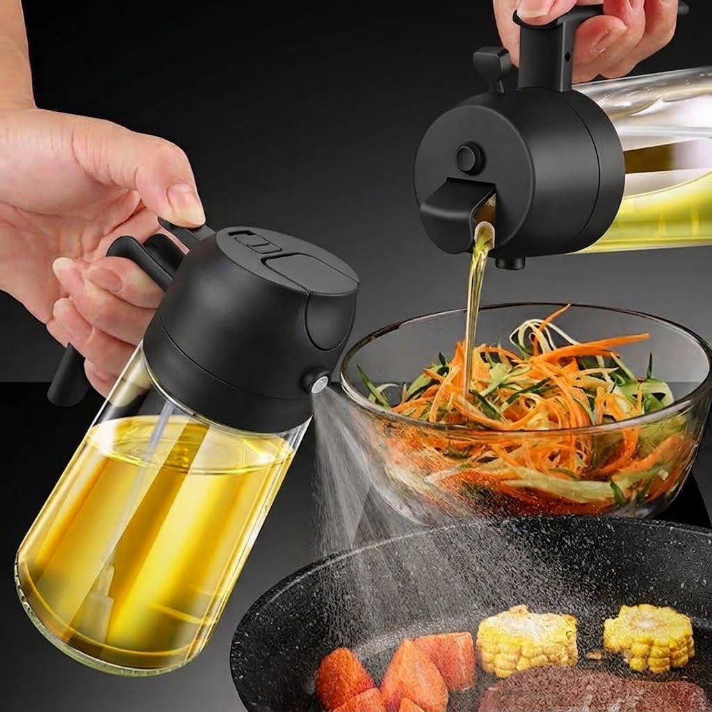 Dispensador de Aceite 2 en 1 | Rocía, Vierte y Cocina sin Desperdiciar
