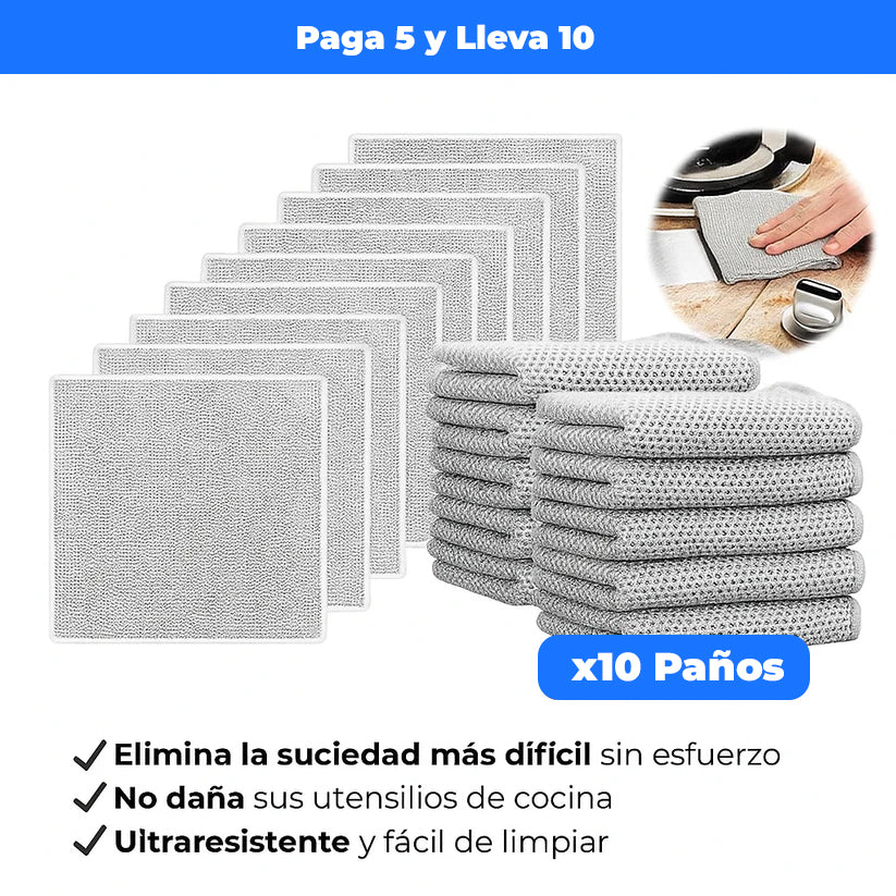 Paños de limpieza multiuso de malla metálica | Oferta Compra 5 y lleva 10