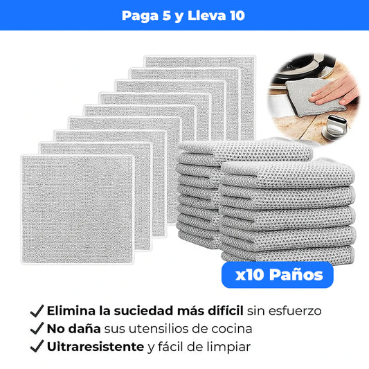 Paños de limpieza multiuso de malla metálica | Oferta Compra 5 y lleva 10