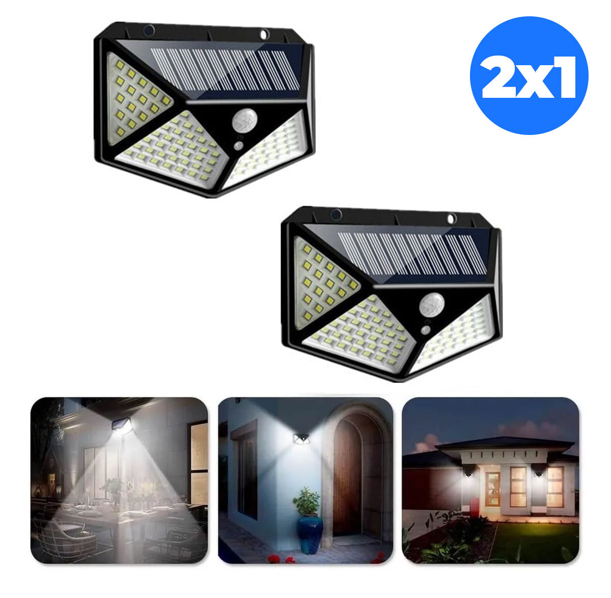 PROMO 2x1 Aplique Solar con Sensor de Movimiento